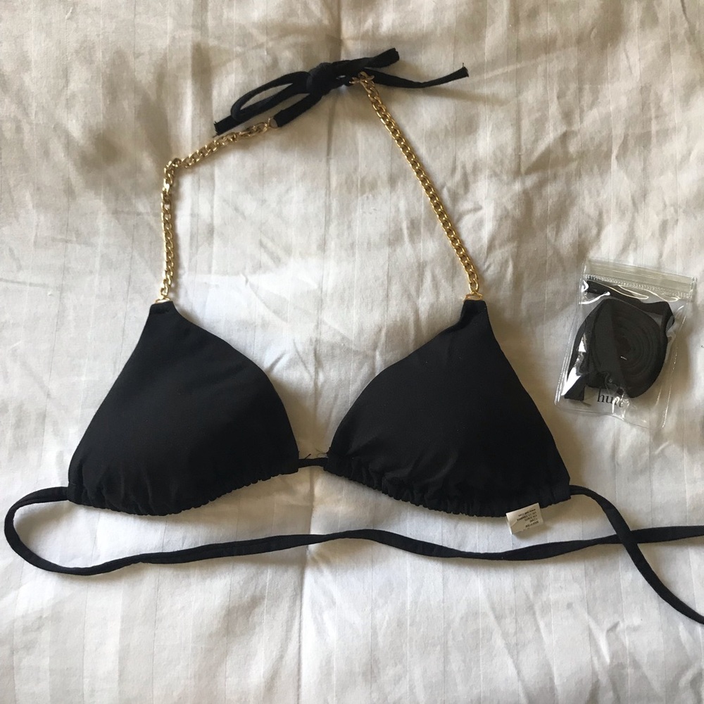 String Bikini top w removable gold chains